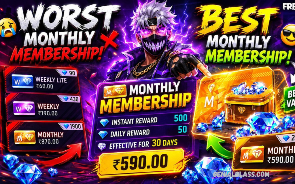 Free Fire Monthly Membership Rewards
